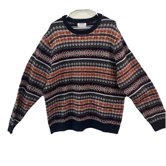 Old Navy Men's XL Multi-Color Fair Isle Ski Sweater Jumper Crew - Picture 1 of 4